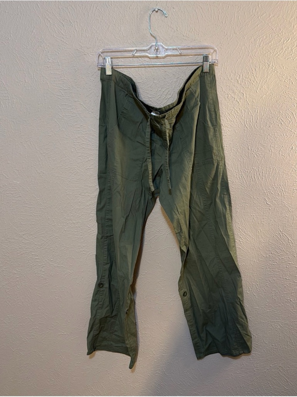 Olive Green Drawstring Cargo Pants